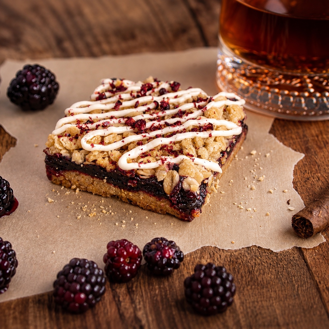 Blackberry oat dessert bar