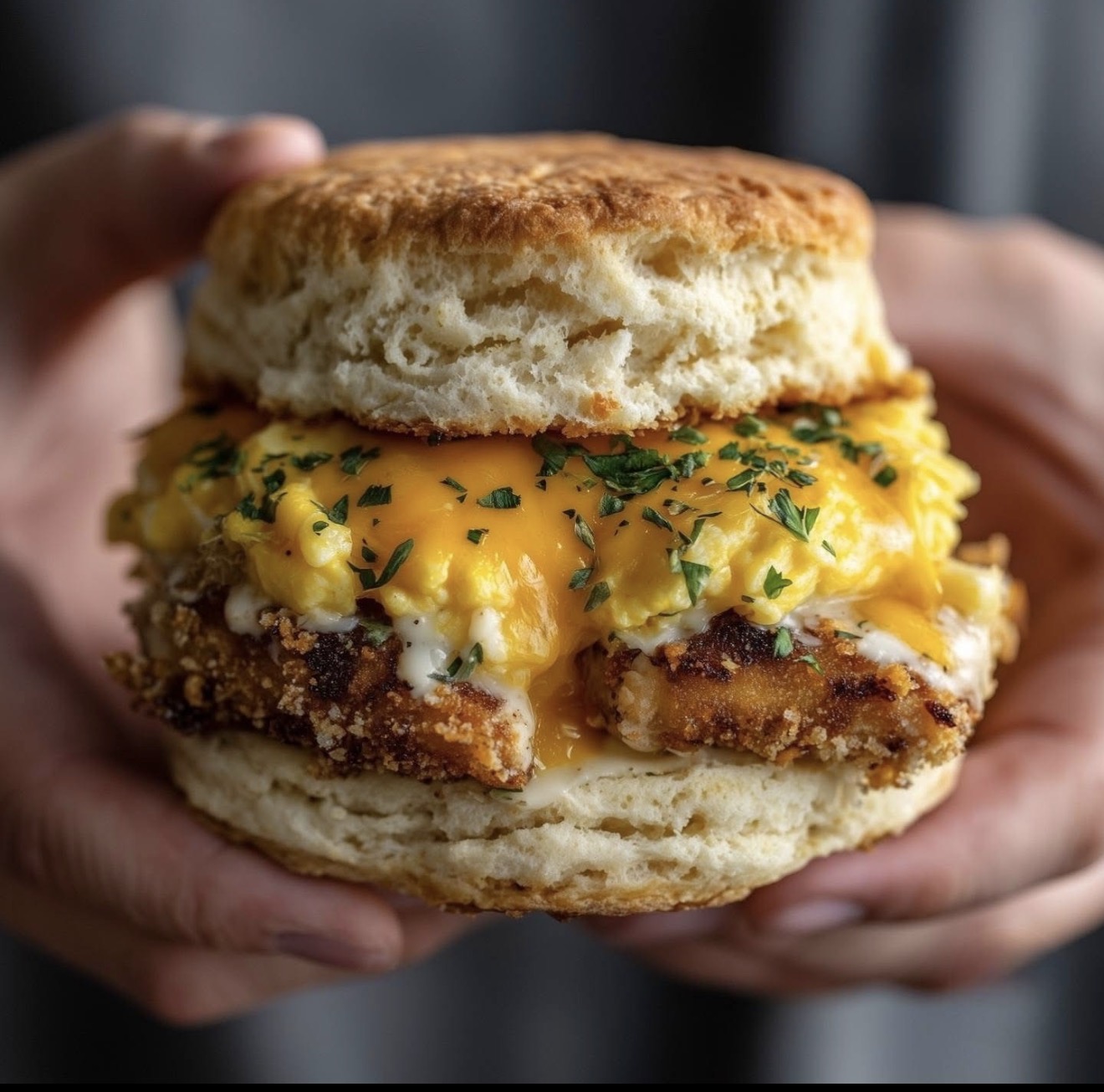 Breakfast biscuit sandwich