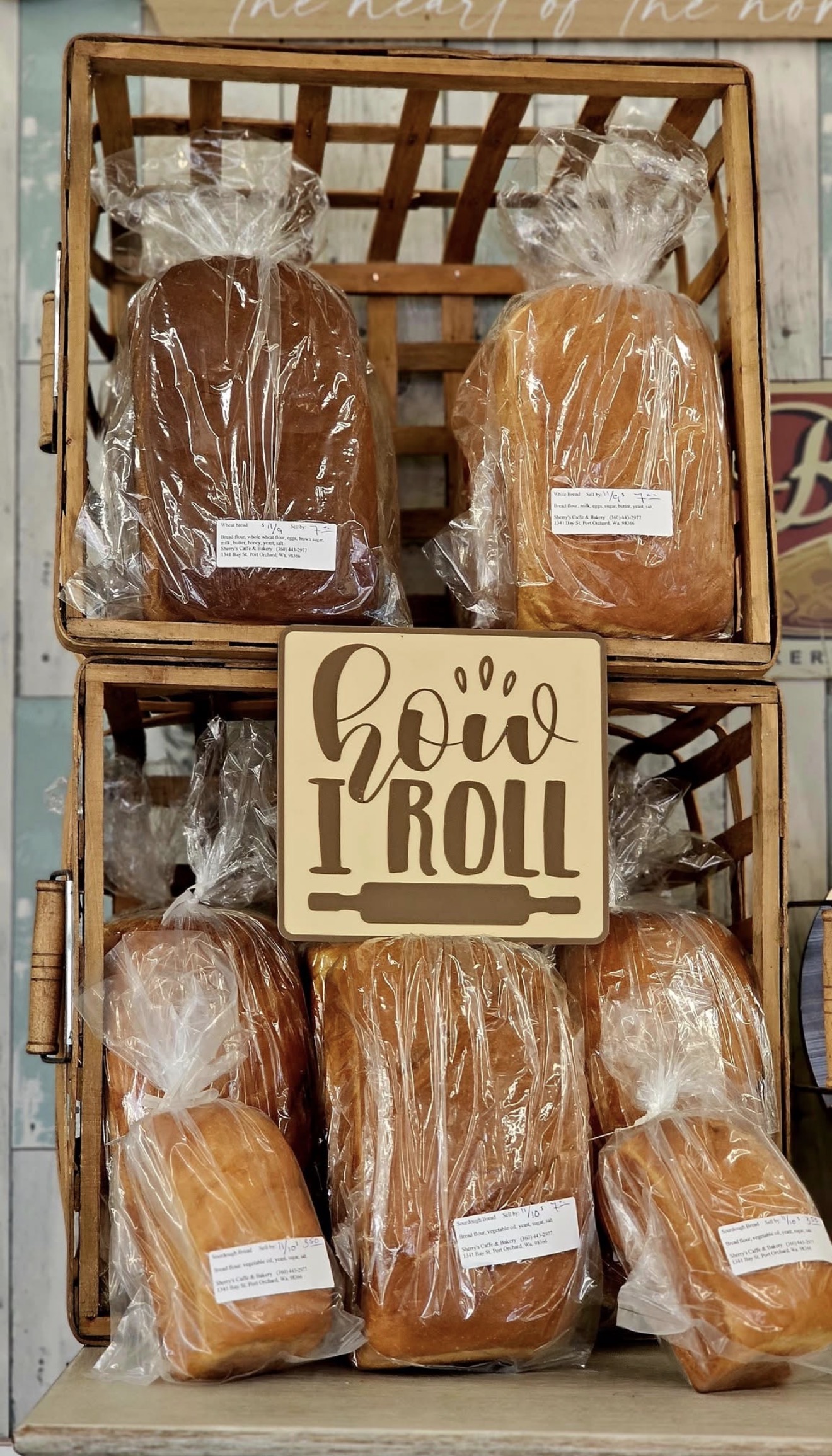Fresh loaves of bread baked daily at Sherry's