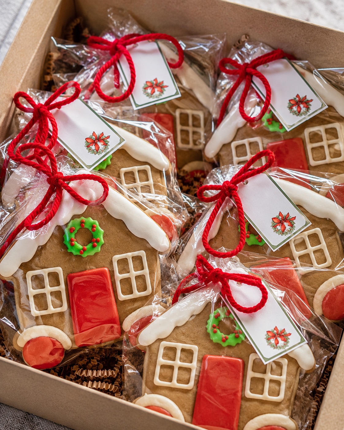 Individually wrapped custom gingerbread cookies