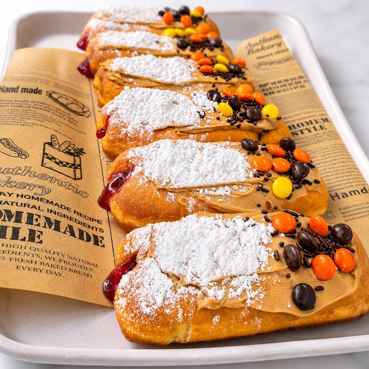 Peanut butter and chocolate pastries
